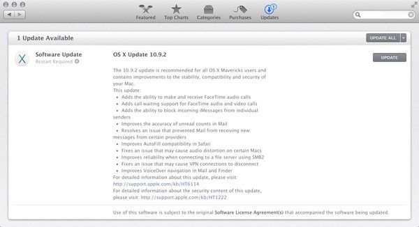 Mac os x software update 10.9